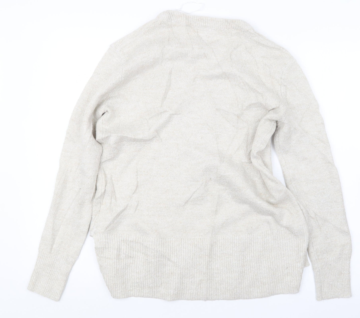 COTTON CLUB Womens Beige  Knit Pullover Jumper Size S