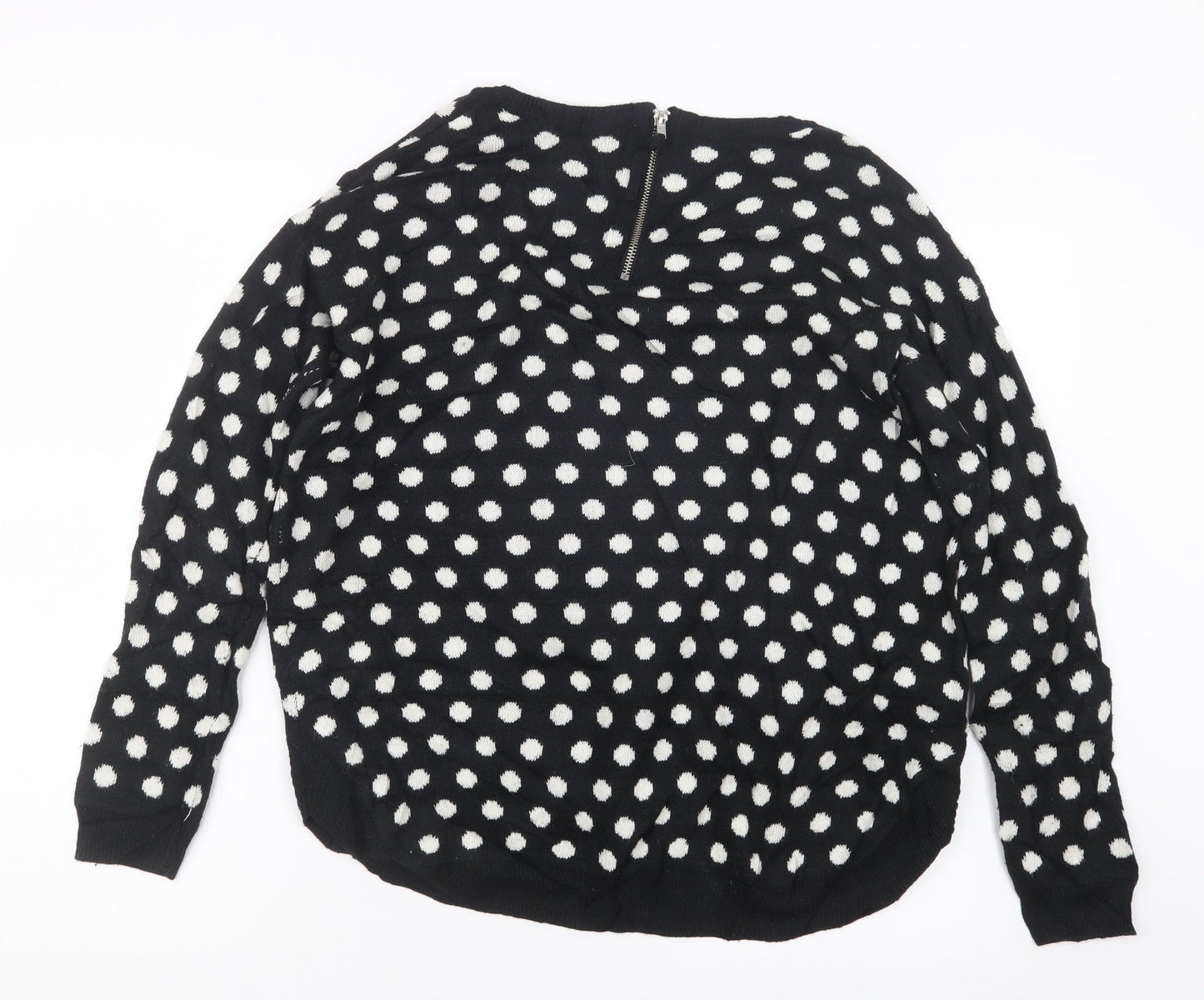 H&M Womens Black Polka Dot Knit Pullover Jumper Size S