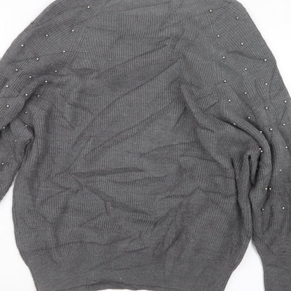 Darling Womens Grey  Knit Pullover Jumper Size M