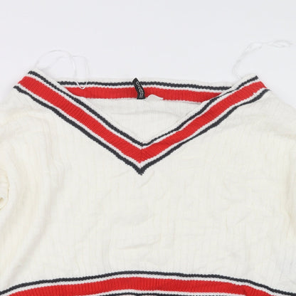 Preloved Divided by H&M Womens White  Knit Pullover Jumper Size M - Detail