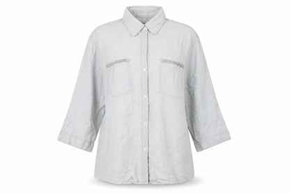 DIDI Womens Grey   Basic Button-Up Size S