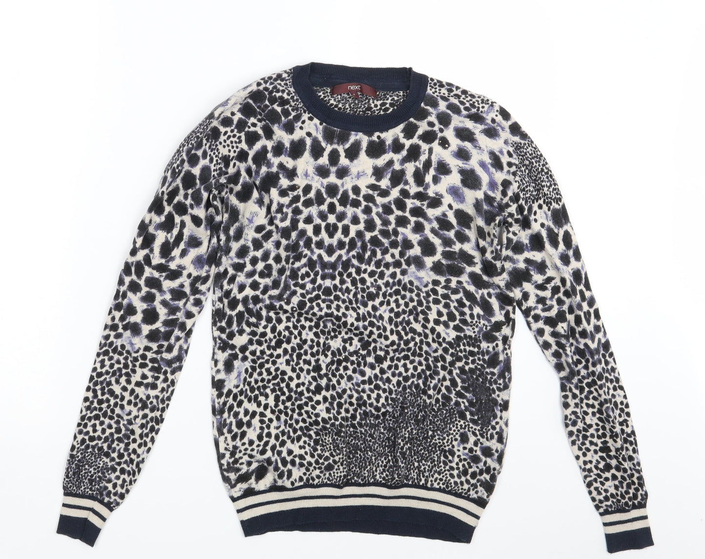 NEXT Womens Blue Animal Print  Pullover Jumper Size 8