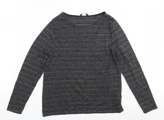 Dorothy Perkins Womens Grey Striped  Pullover Sweatshirt Size 14