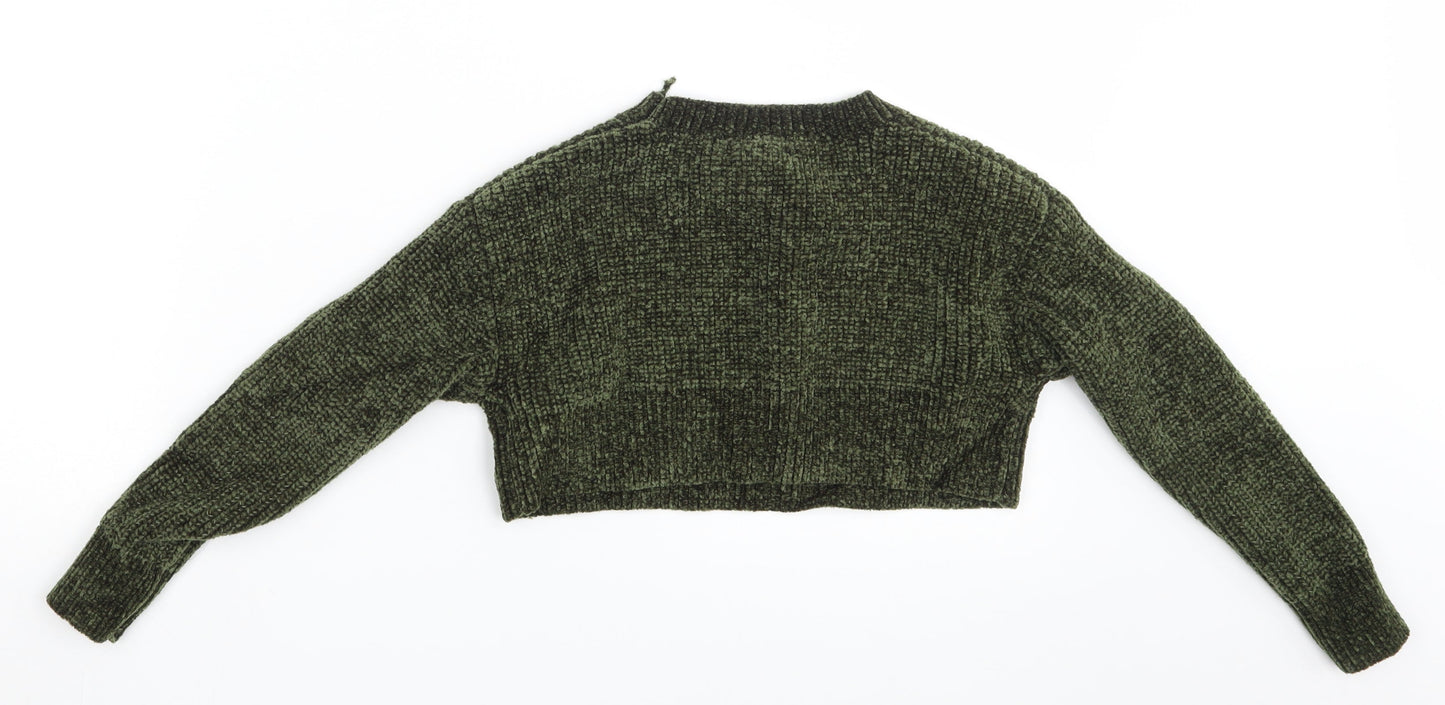 New Look Girls Green   Pullover Jumper Size 9 Years  - Croppped