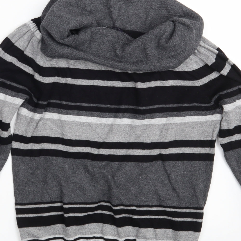 M&S Womens Grey Striped  Pullover Jumper Size 12