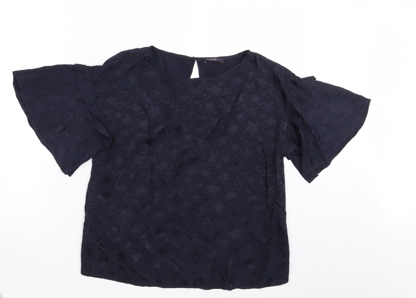 M&S Womens Blue Geometric  Basic Blouse Size 12