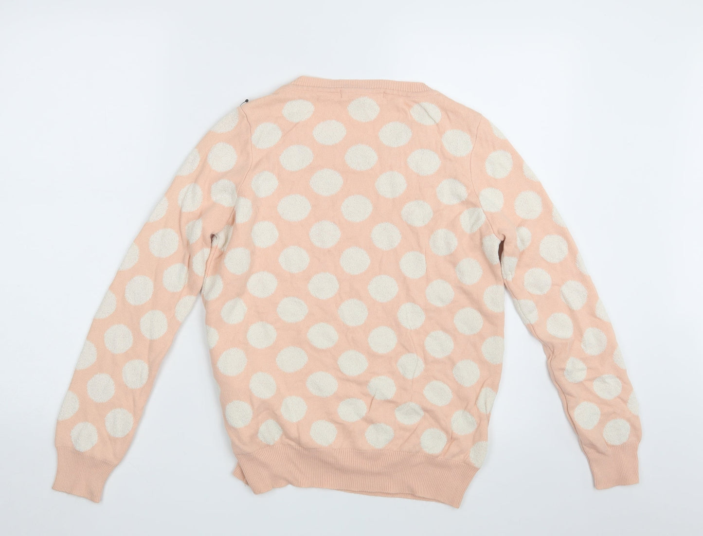 NEXT Womens Pink Polka Dot Knit Pullover Jumper Size 12
