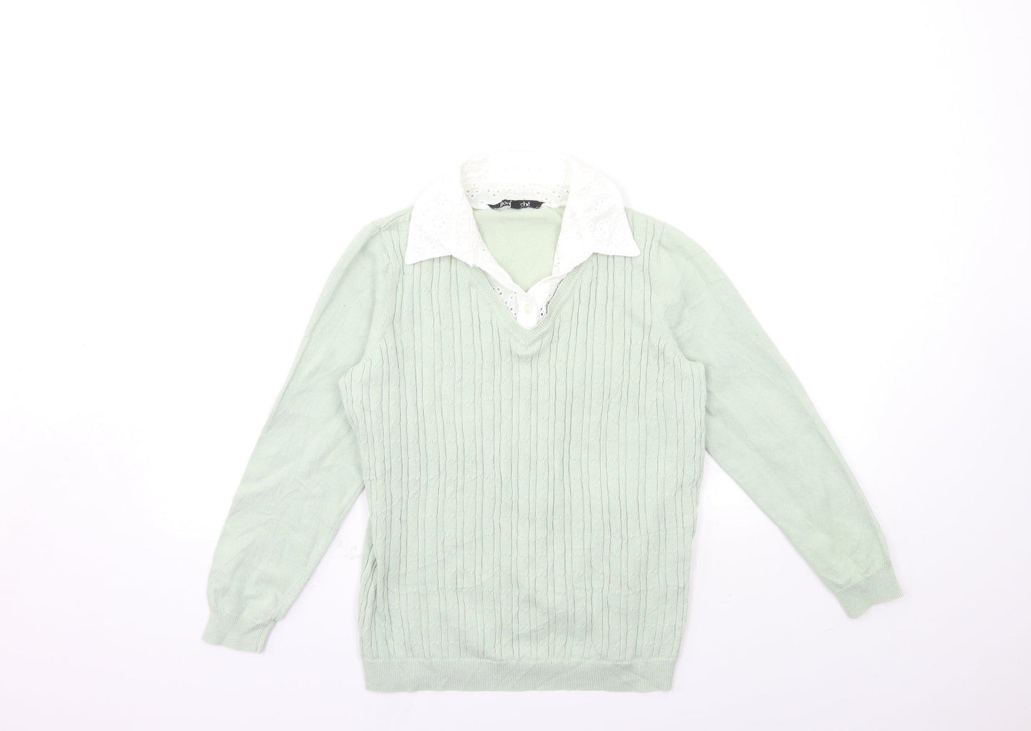 Bonmarché Womens Green  Knit Pullover Jumper Size 12