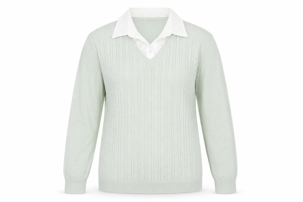Bonmarché Womens Green Knit Pullover Jumper Size 12
