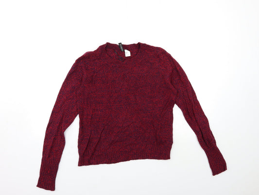 H&M Womens Red  Knit Pullover Jumper Size S