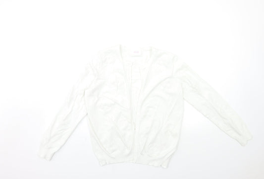 savida Womens White  Knit Cardigan Jumper Size L