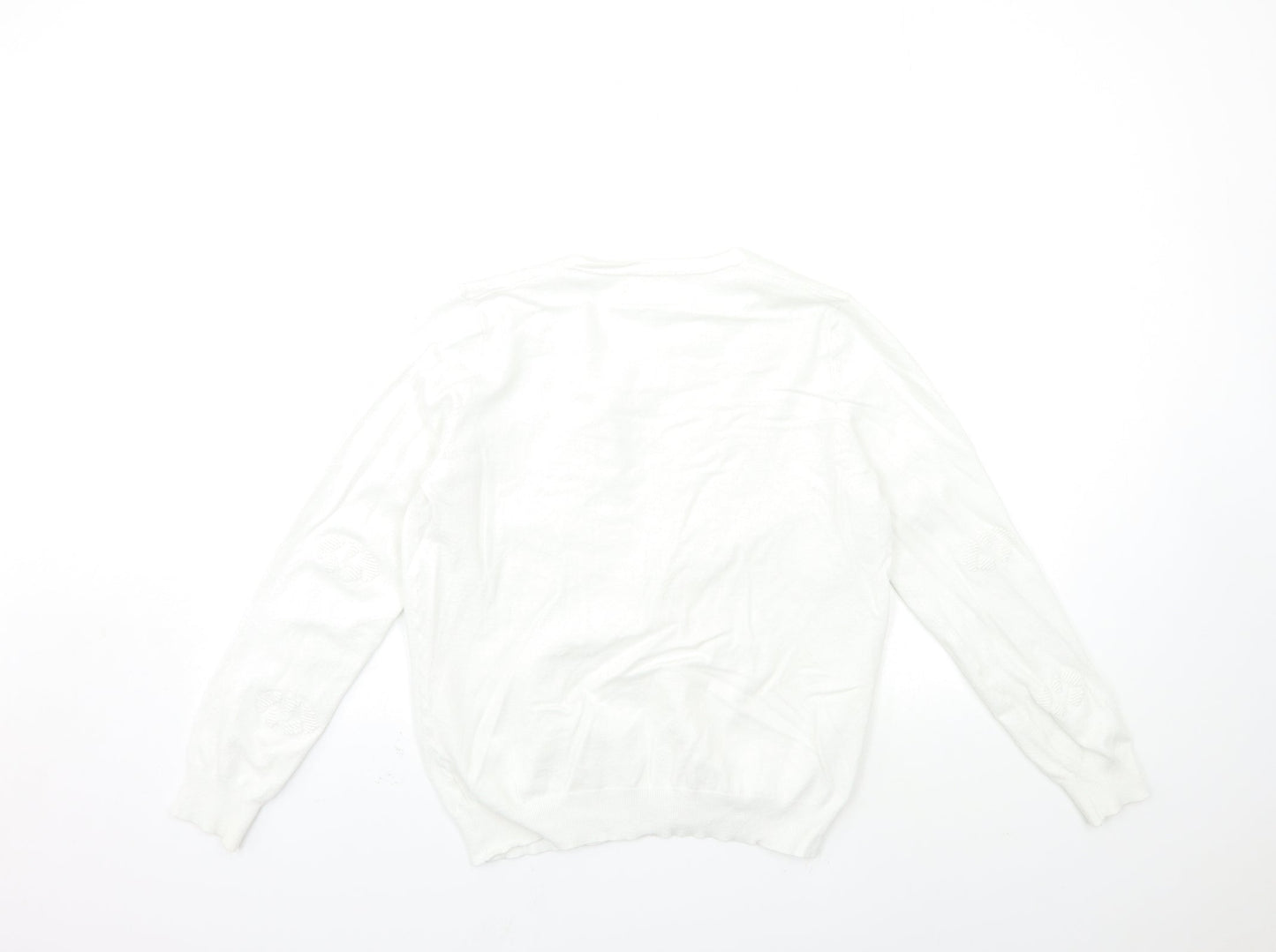 savida Womens White  Knit Cardigan Jumper Size L