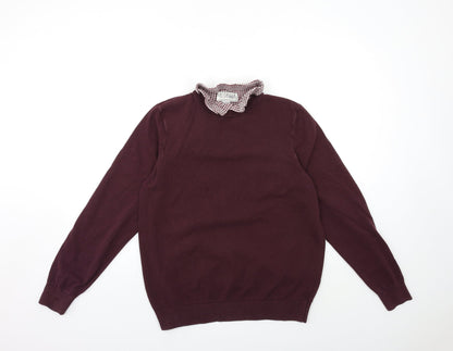 Preloved F&F Mens Red  Knit Pullover Jumper Size L - Front