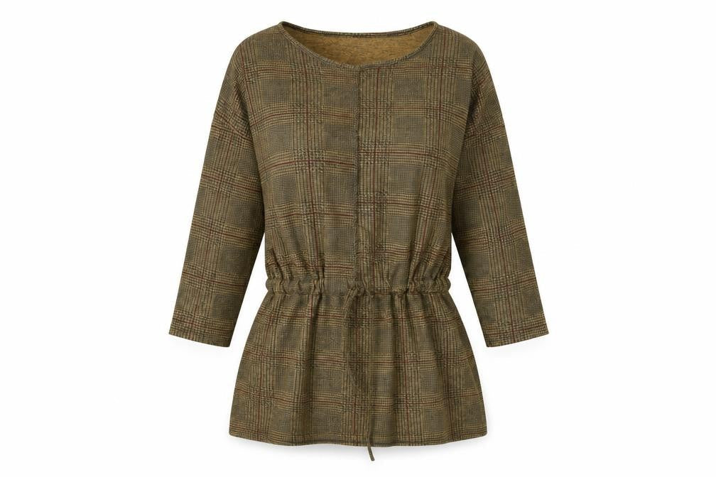 Preworn Womens Brown Check  Pullover Sweatshirt Size S