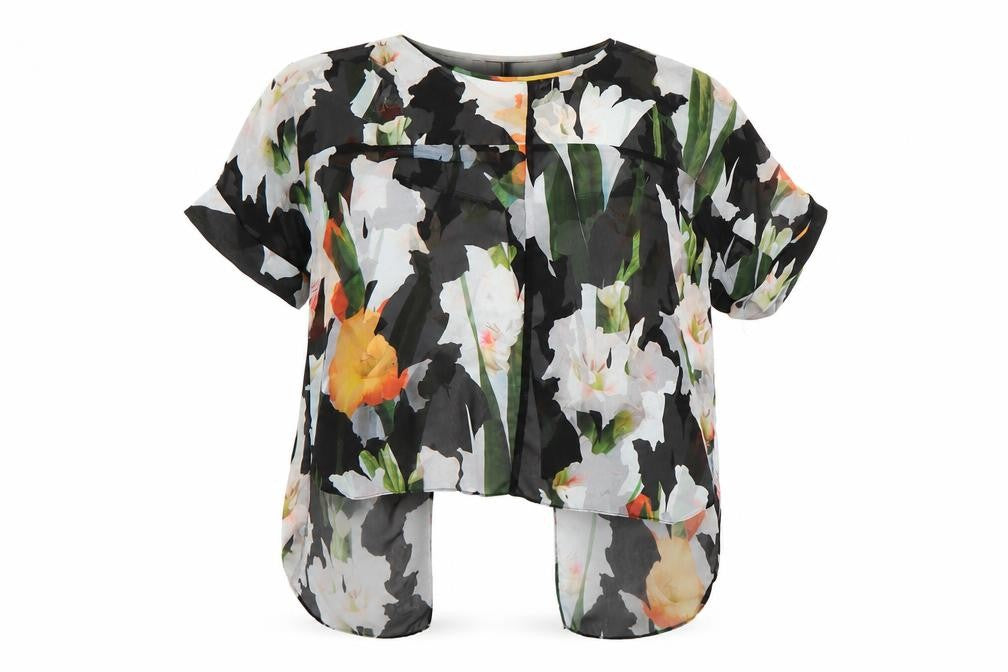 Topshop Womens Multicoloured Floral  Basic Blouse Size 8