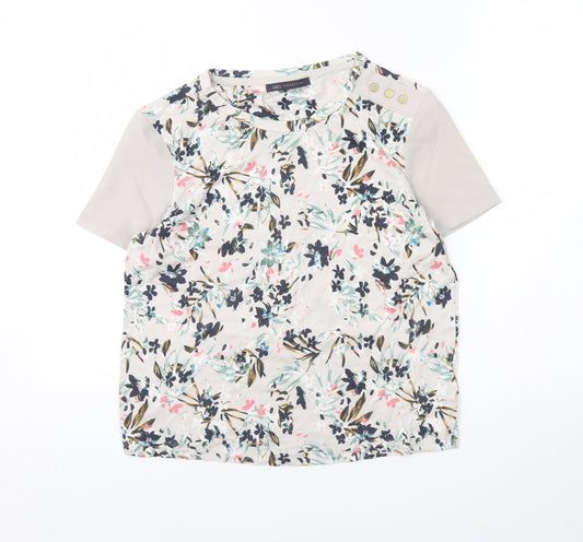 m&S Womens Grey Floral  Basic Blouse Size 8