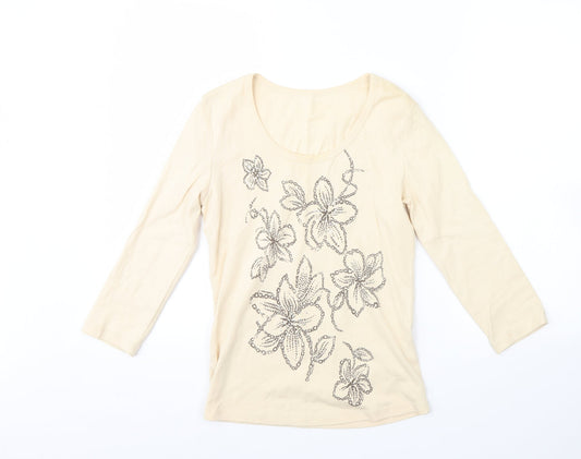 Preworn Womens Beige   Basic Blouse Size 10