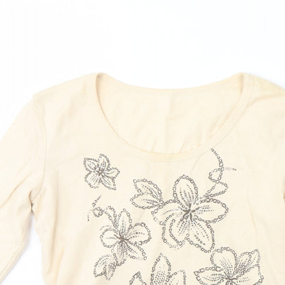 Preworn Womens Beige   Basic Blouse Size 10