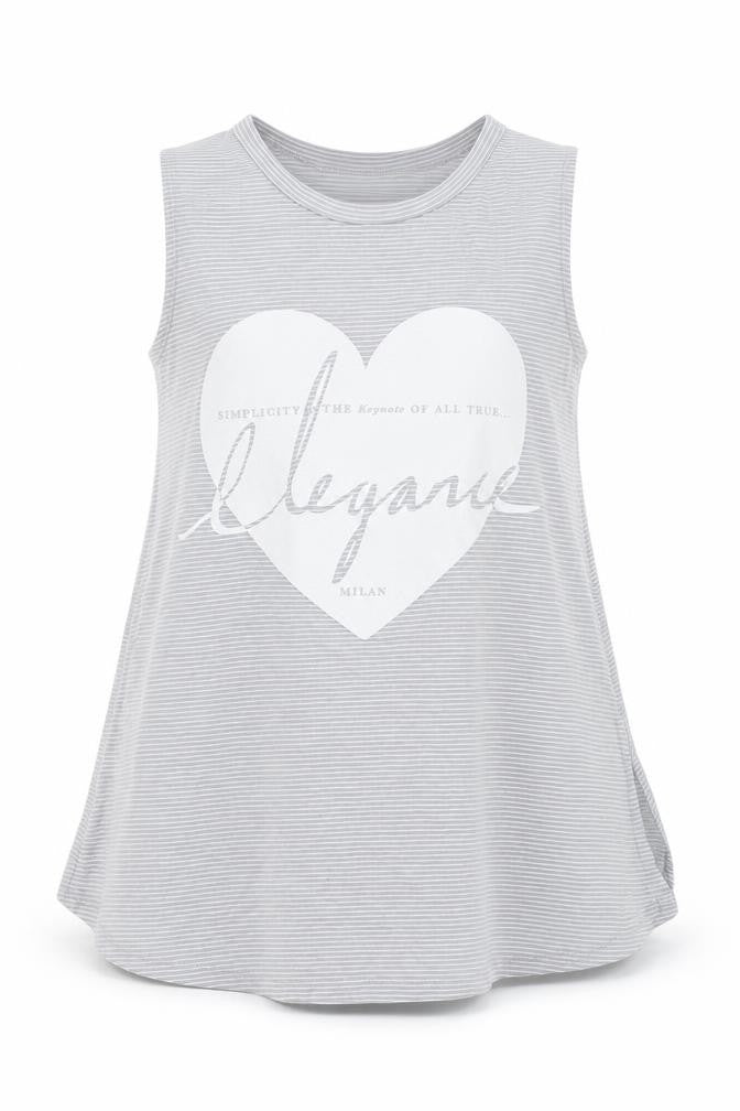 River Island Girls Grey Striped  Basic Tank Size 10-11 Years