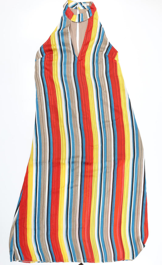 En Creme Womens Red Striped  Maxi  Size M