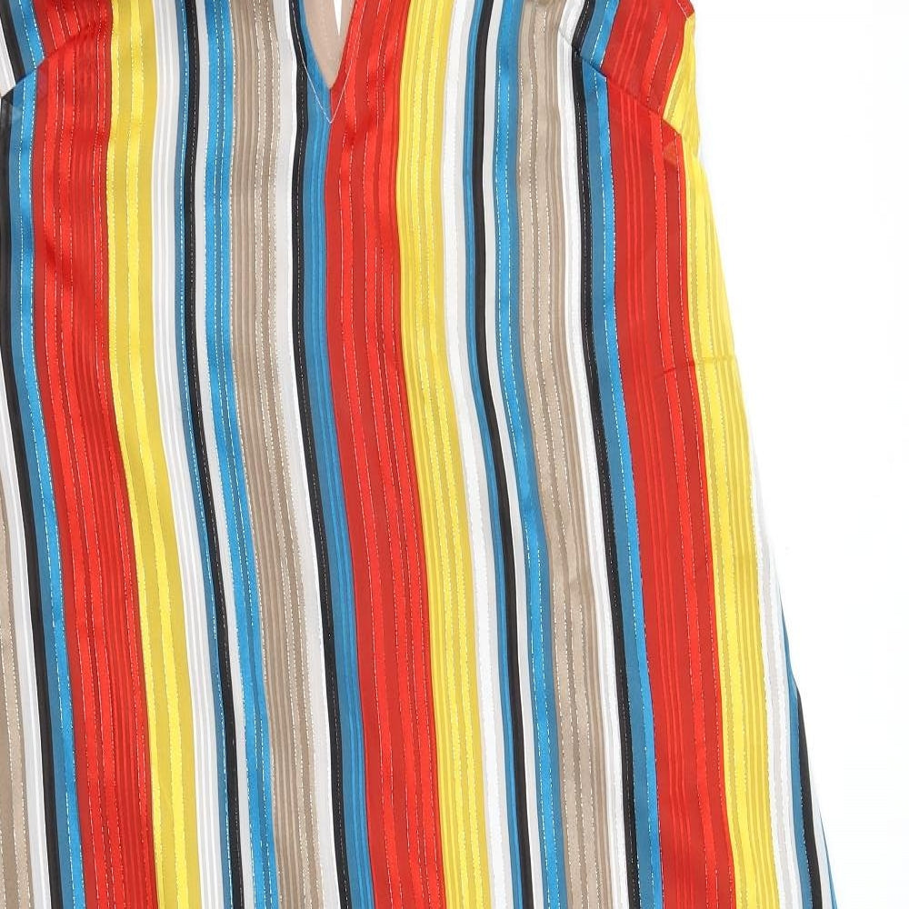En Creme Womens Red Striped  Maxi  Size M