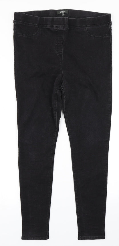 Preloved Studio Womens Black  Denim Jegging Jeans Size 16 L26 in - Front