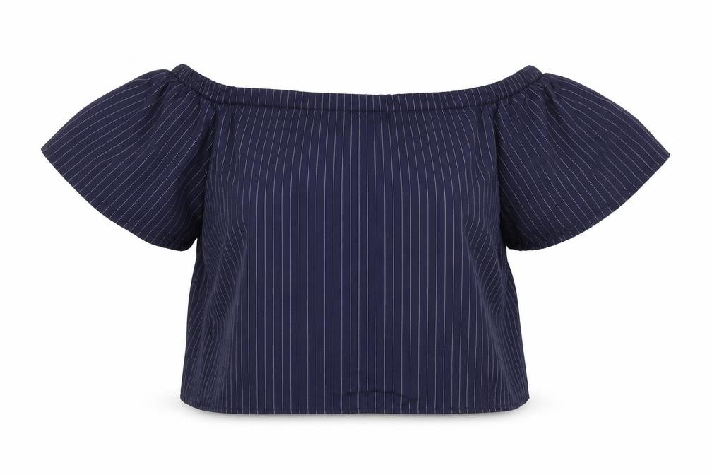 Missguided Womens Blue Striped  Basic Blouse Size 14