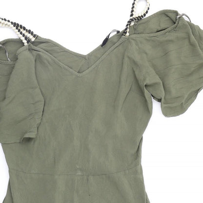 Preloved Asda George Womens Green   Fit & Flare  Size 12 - Detail