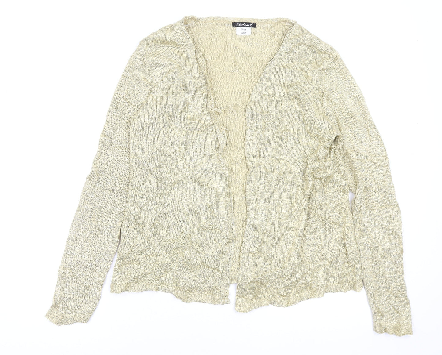 Berkertex Womens Gold   Cardigan Jumper Size 10