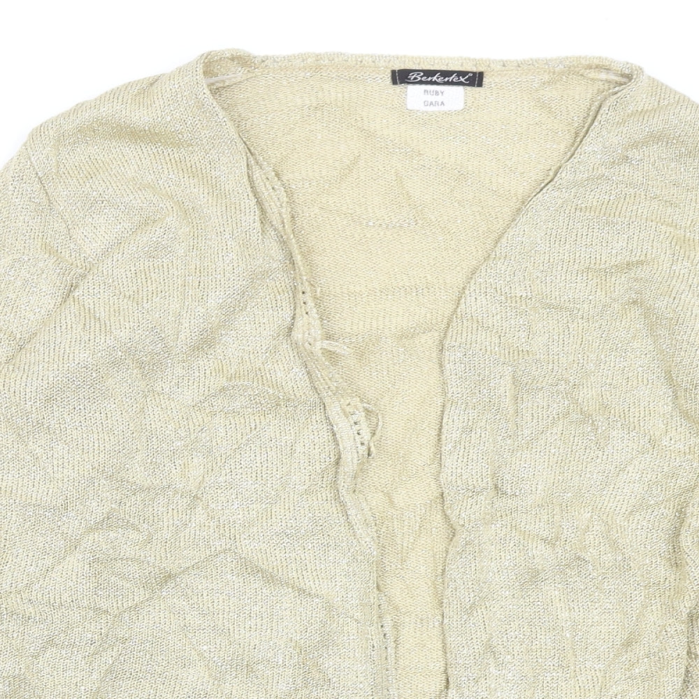 Berkertex Womens Gold   Cardigan Jumper Size 10