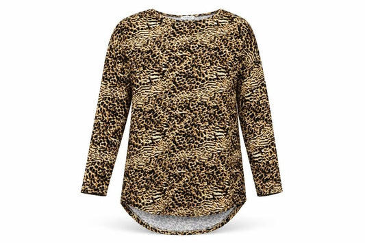 Papaya Womens Brown Animal Print Jersey T-Shirt Dress  Size 10