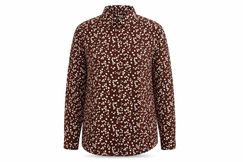 Primark Womens Brown Animal Print  Basic Button-Up Size 12