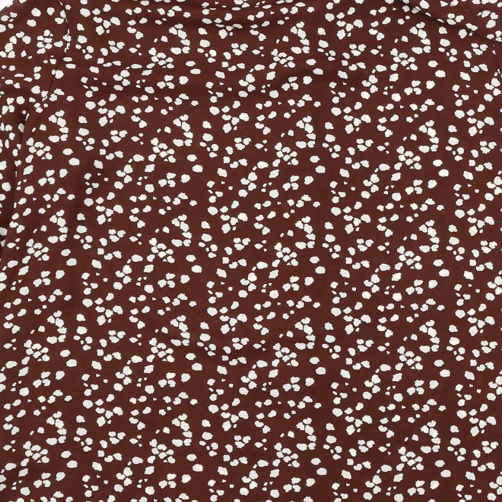 Primark Womens Brown Animal Print  Basic Button-Up Size 12