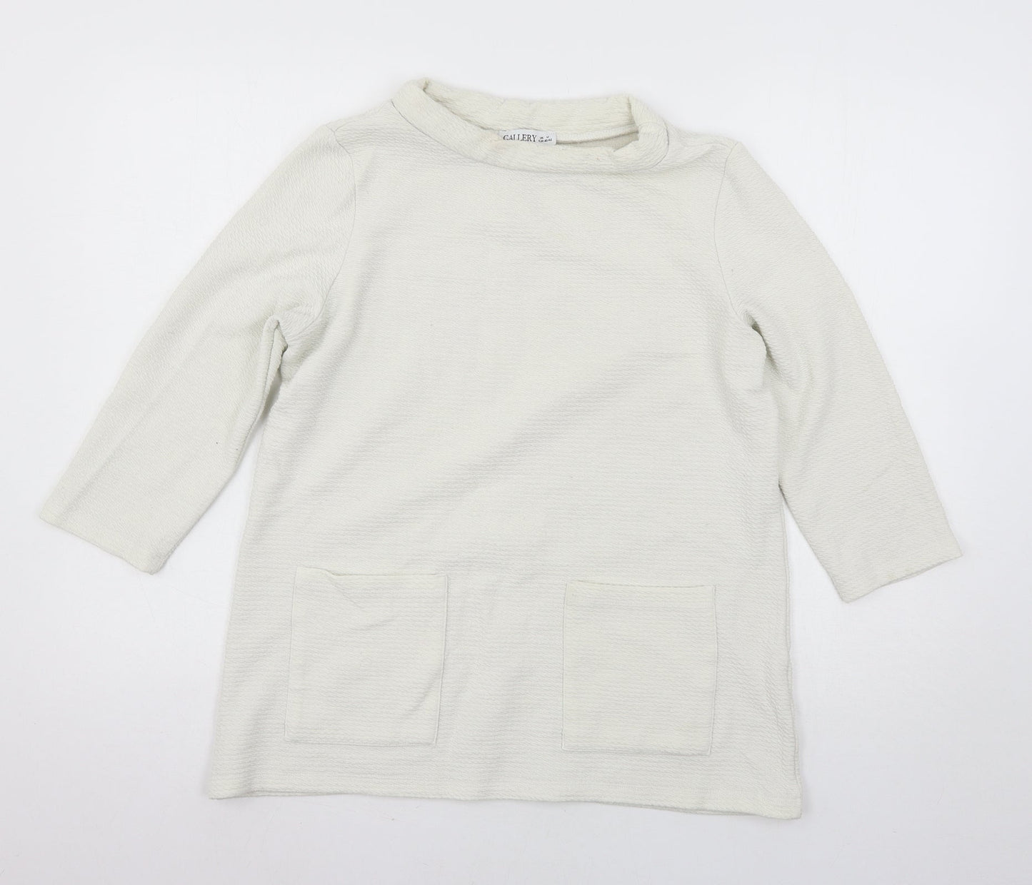 Gallery Womens Ivory  Jersey Basic T-Shirt Size M