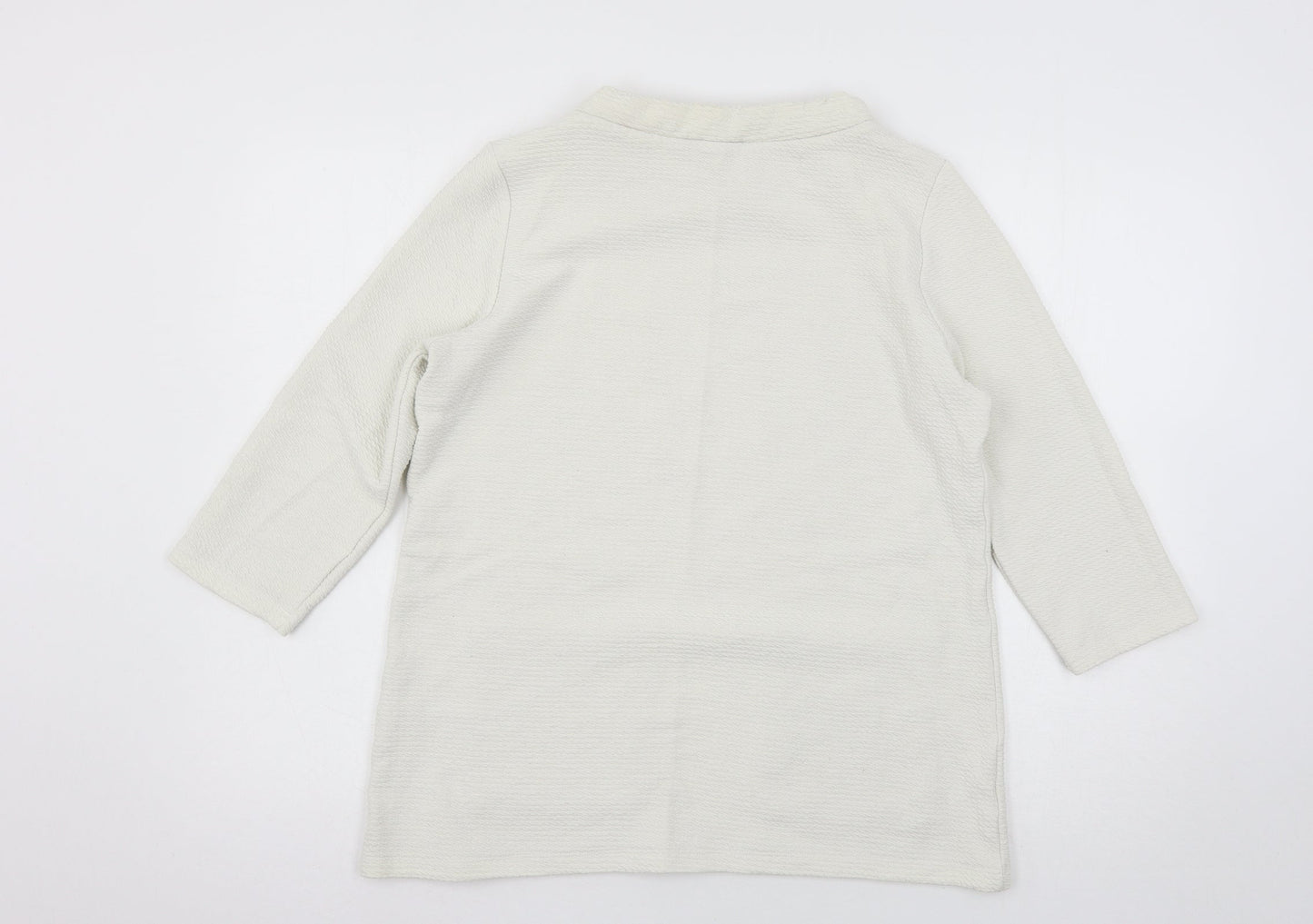 Gallery Womens Ivory  Jersey Basic T-Shirt Size M
