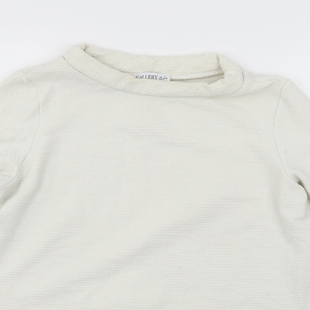 Gallery Womens Ivory  Jersey Basic T-Shirt Size M