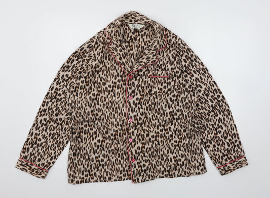 Love to Lounge Womens Brown Animal Print  Top Pyjama Top Size 14