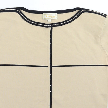Frank Womens Saul Beige Knit Pullover Jumper Size L