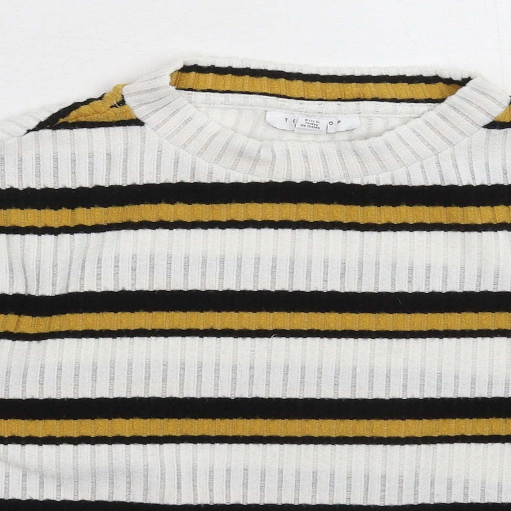 Topshop Womens Multicoloured Striped  Pullover Jumper Size 4