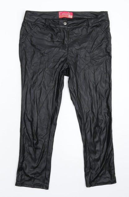 South Womens Black   Cropped Trousers Size 12 L23 in