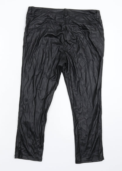 South Womens Black   Cropped Trousers Size 12 L23 in