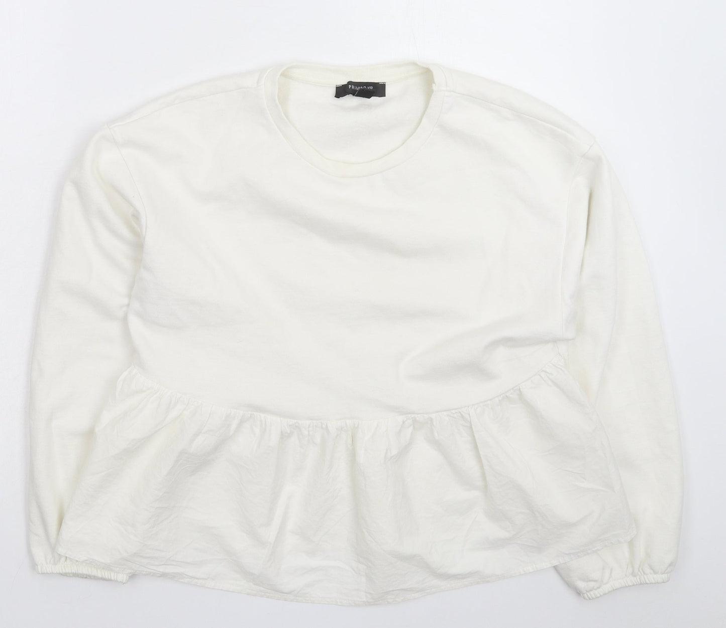Primark Womens White   Pullover Sweatshirt Size 12