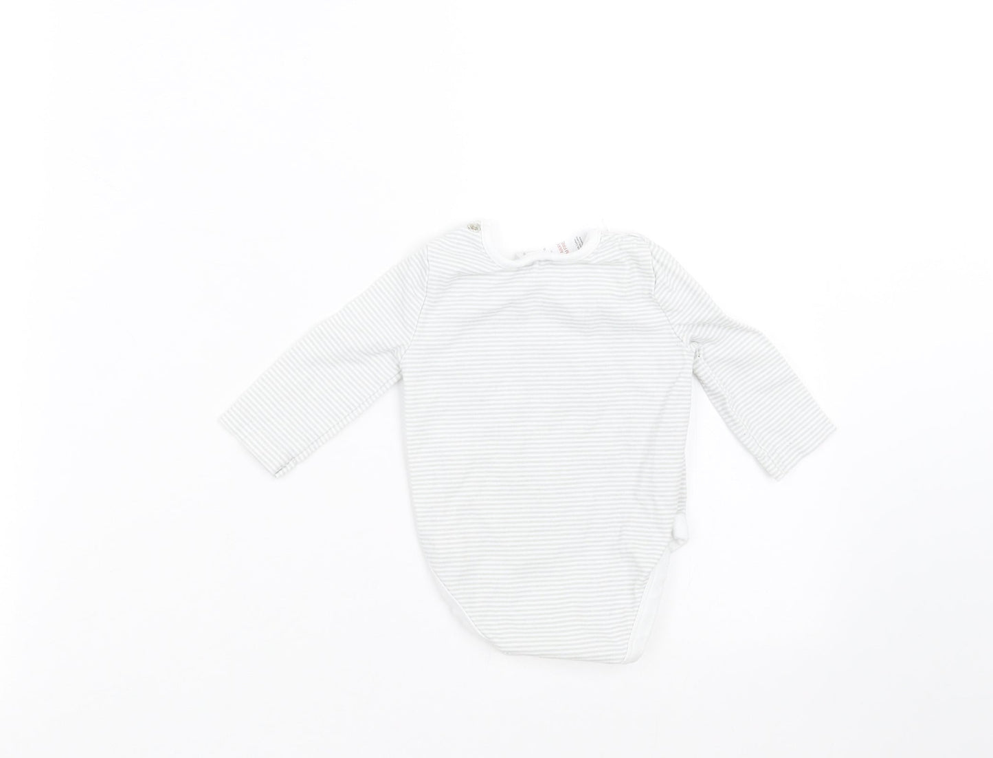 TU Baby Grey Striped  Babygrow One-Piece Size 0-3 Months  - rabbits