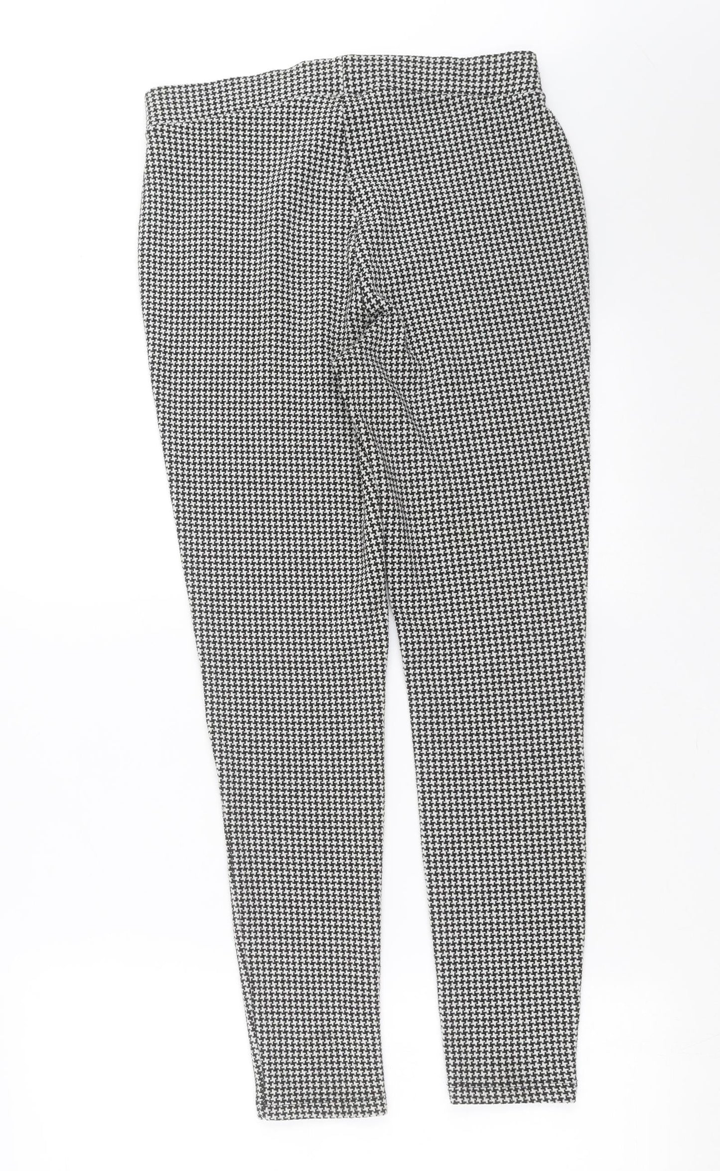 Marks and Spencer Womens Black Geometric  Carrot Trousers Size 10 L28 in