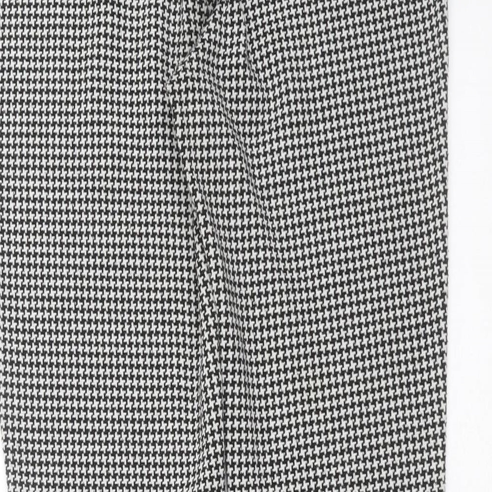 Marks and Spencer Womens Black Geometric  Carrot Trousers Size 10 L28 in