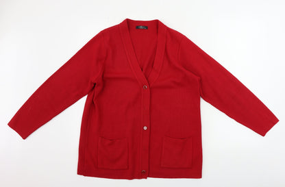 Bonmarché Womens Red Cardigan Jumper Size M
