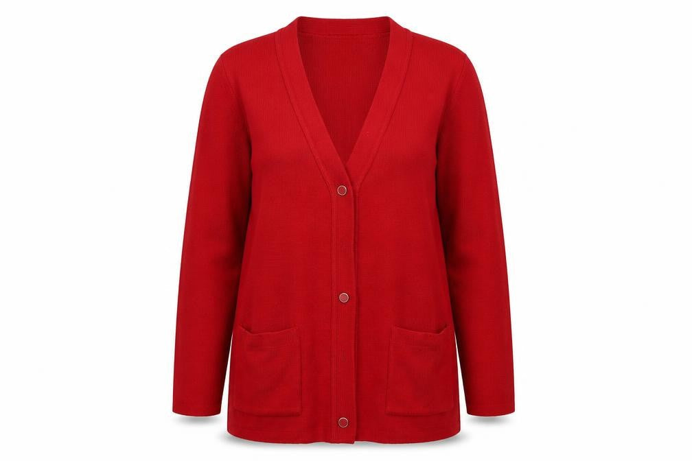 Bonmarché Womens Red Cardigan Jumper Size M