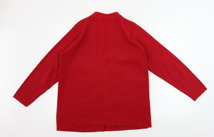 Bonmarché Womens Red Cardigan Jumper Size M