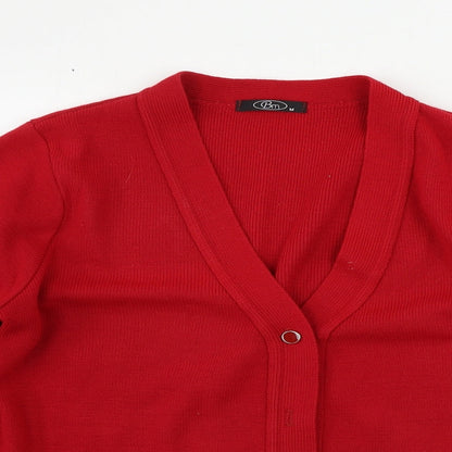 Bonmarché Womens Red Cardigan Jumper Size M