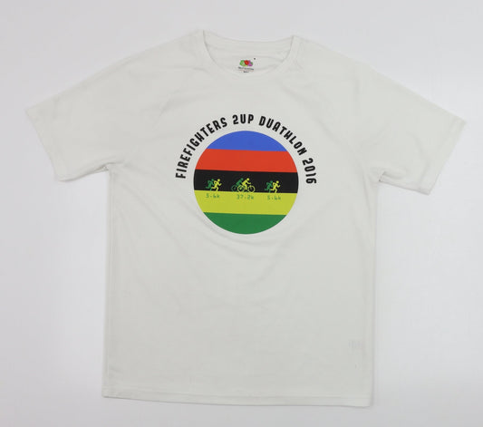 Fruit of the Loom  Womens White   Basic T-Shirt Size M